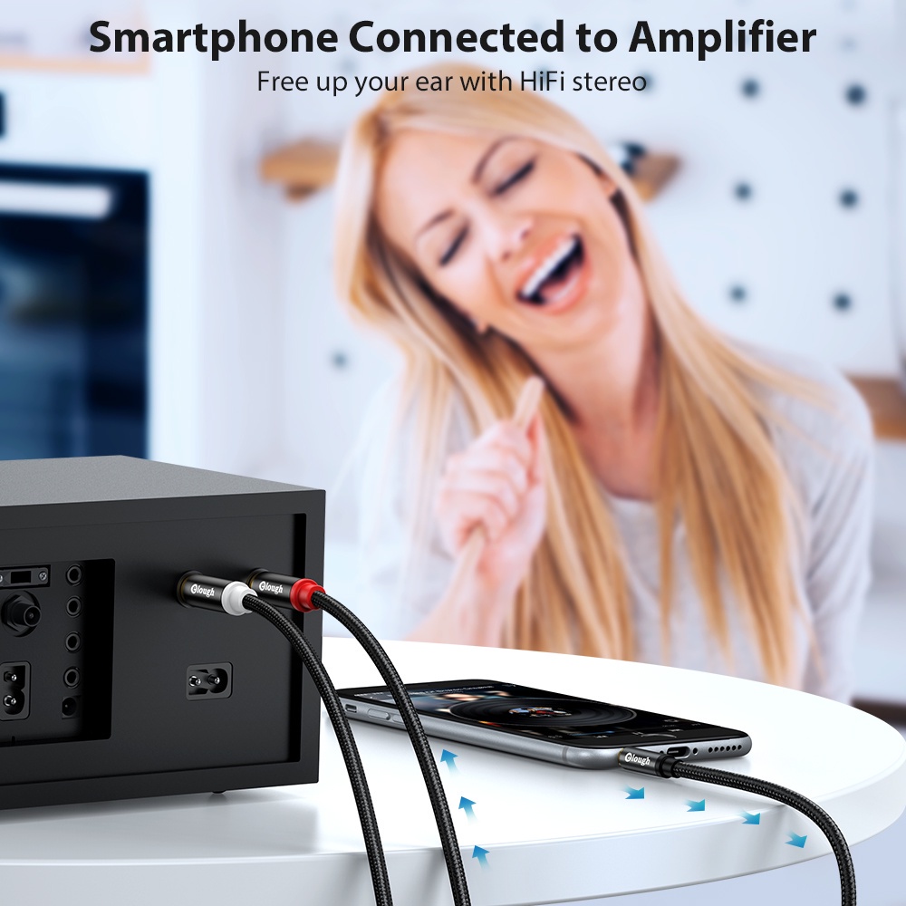 Dây cáp loa 3.5mm to AV 2 RCA Audio Cáp chuyển đổi từ cổng Jack 3.5 mm sang cổng AV