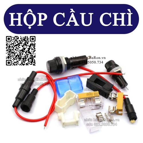 Hộp lắp cầu chì ống thủy tinh có dây điện