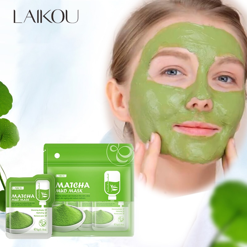 Mặt Nạ Matcha LAIKOU Kiểm Soát Dầu Mụn Lỗ Chân Lông Làm Trắng Da Loại Bỏ Mụn Đầu Đen Chăm Sóc Da Hiệu Quả 5g/pcs