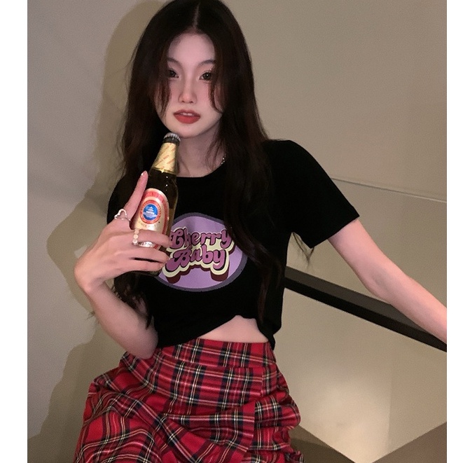 [Giá đặc biệt]Áo Thun Tay Ngắn Cổ Tròn In Chữ Thời Trang Dành Cho Nữ