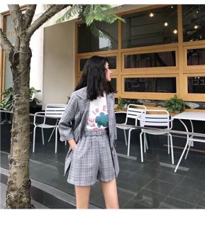 SET VEST CARO QUẦN SHORT - SET CÔNG SỞ