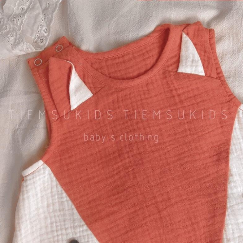 HÀNG TRẺ EM THIẾT KẾ - Body xô muslin cho bé hình mặt cáo