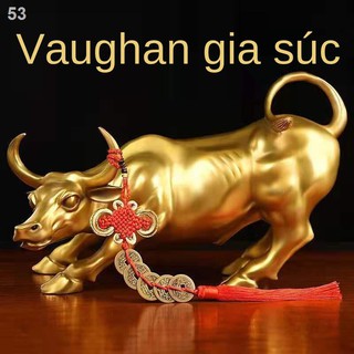 Đồ trang trí bằng đồng nguyên chất Con bò lớn ở phố Wall thủ côngy mắn Zodiac Bull Thịnh vượng Văn phòng Tongniu