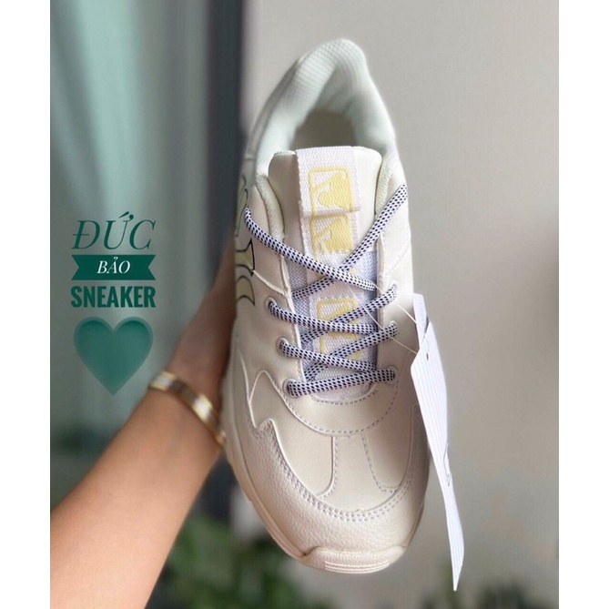 Giày mlb Ny chữ vàng 11 . Giày thể thao nam nữ sneaker tăng chiêu cao kèm box