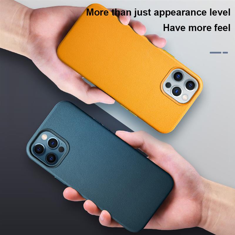 Ốp Điện Thoại Da Từ Tính Kiêm Sạc Không Dây Magsfe Cho iPhone 12 12 Mini 12 Pro Max