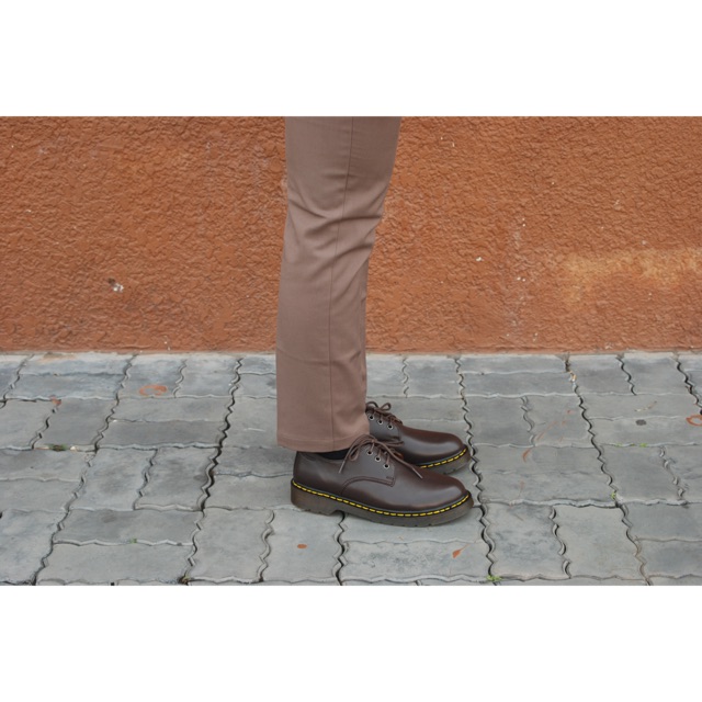 Giày Dr 1461 Ba lỗ Da Nâu
