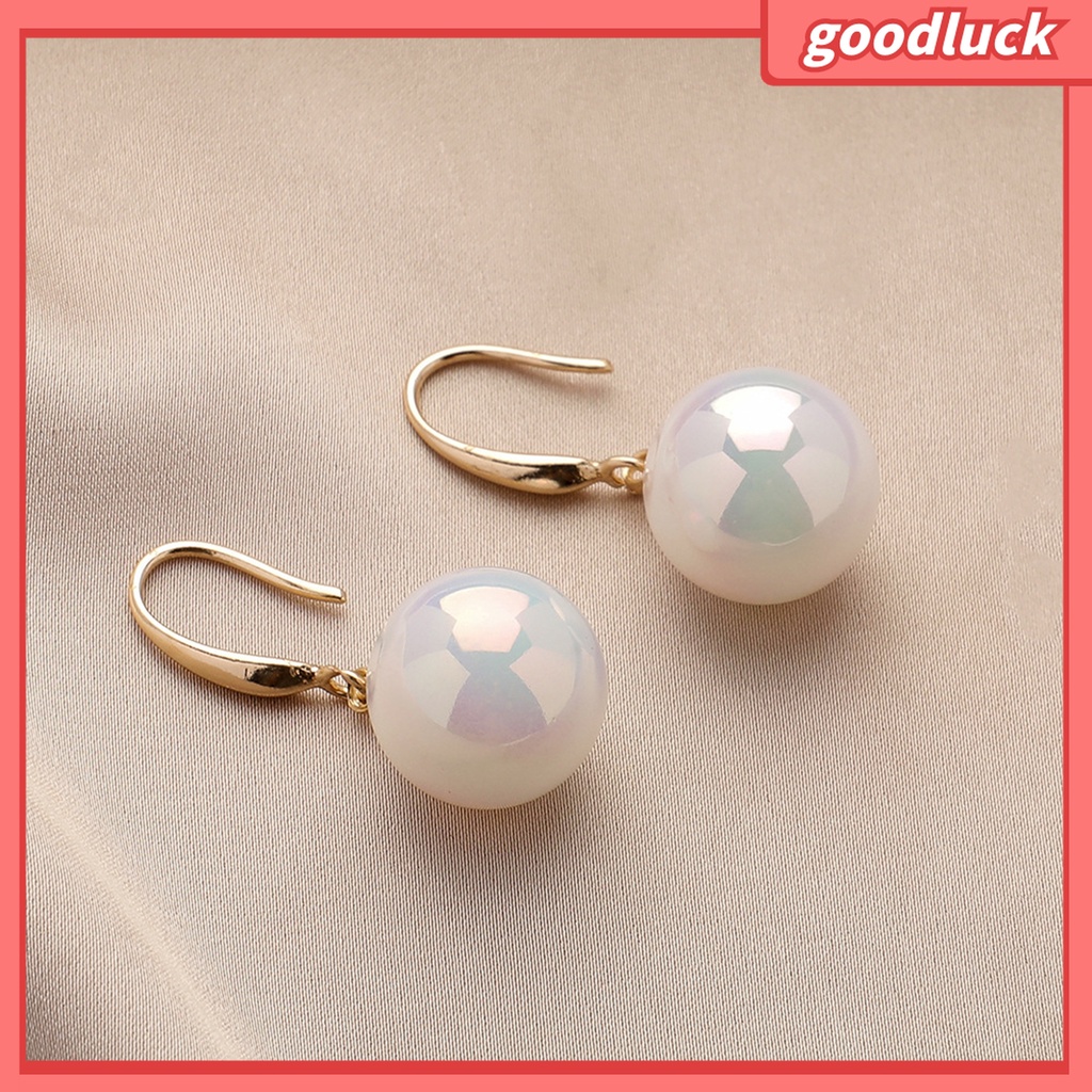 Goodluck| 1 Đôi Bông Tai Đính Ngọc Trai Giả Độ Bóng Cao Thanh Lịch Dành Cho Nữ