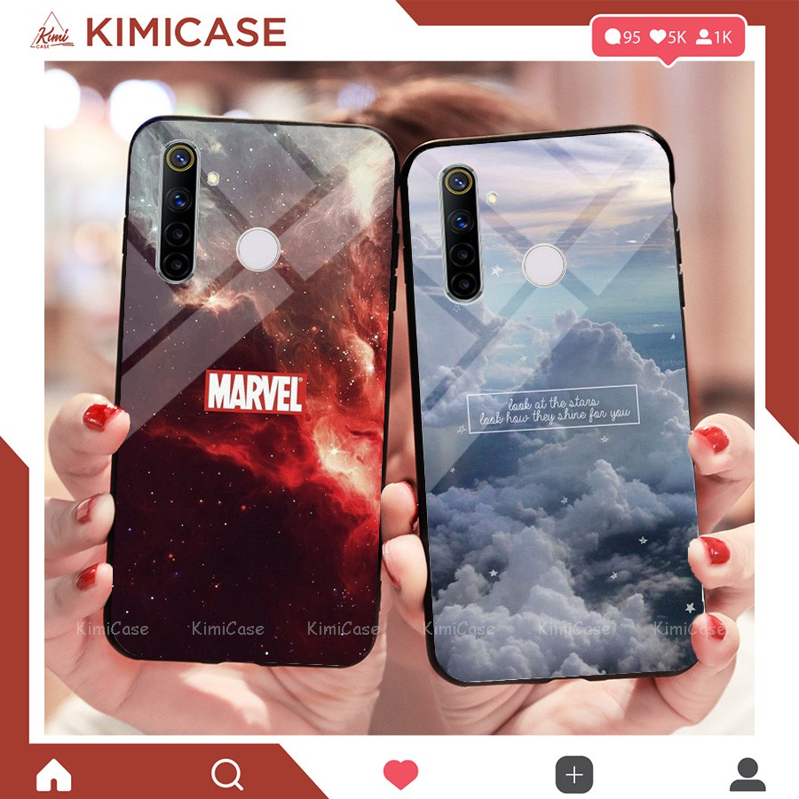 Ốp lưng kính cường lực cho Realme 5 / Realme 5s / Realme 5i / Realme 6i, Realme 5 Pro / Realme Q / Realme C3 / C3i