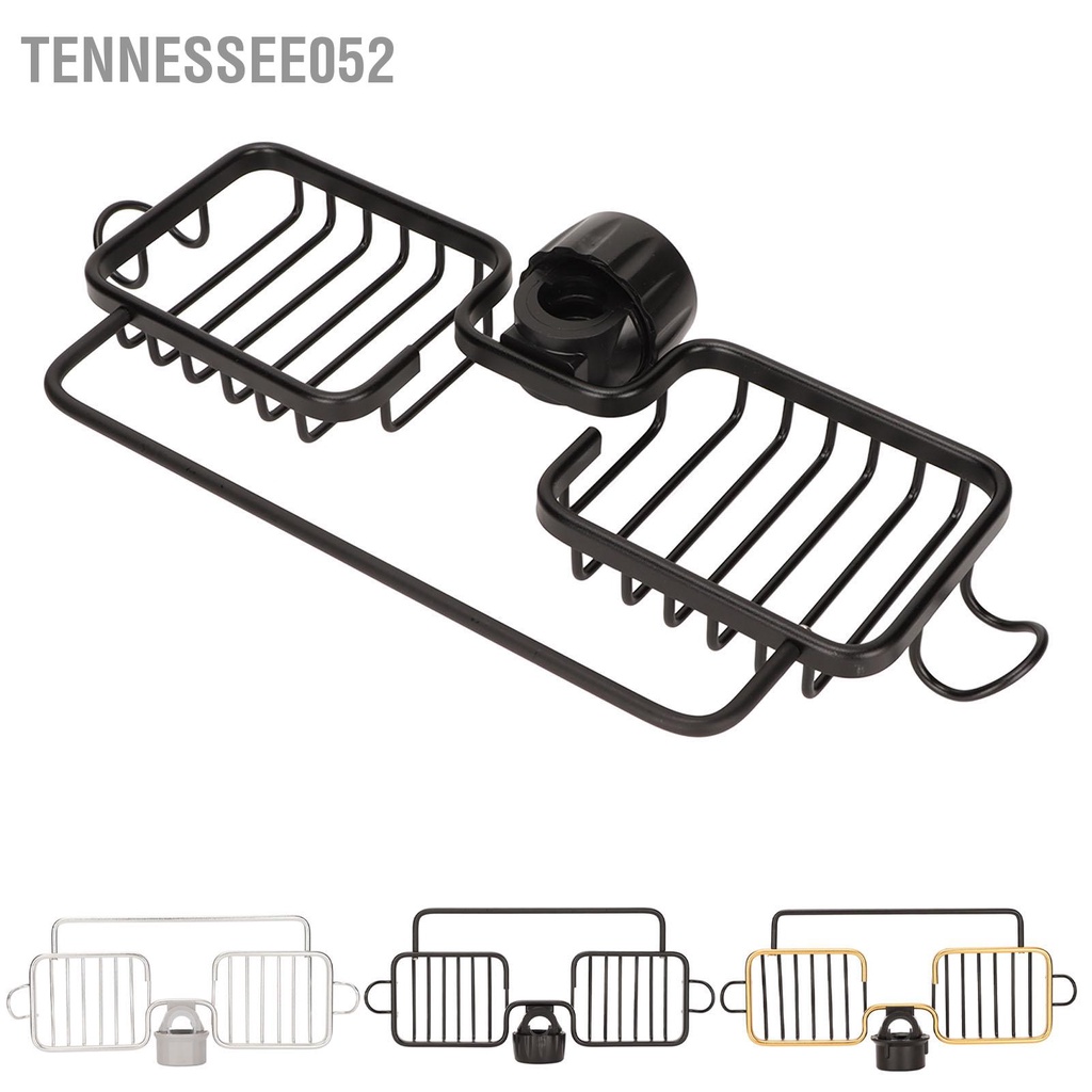 Tennessee052 Kệ lưu trữ vòi bằng nhôm nhựa hai ngăn với thanh treo khăn cho phòng tắm nhà bếp bọt biển