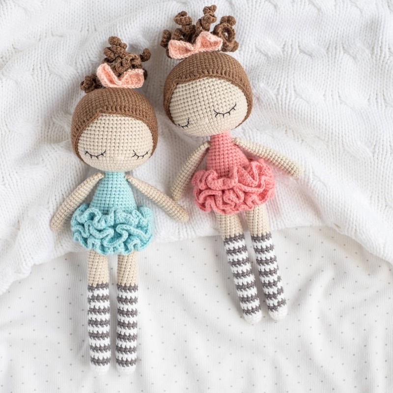 Búp Bê Len Cao Cấp An Toàn Cho Bé Gái - Thú Bông Len Handmade Đan Móc Bằng Thủ Công Bằng Tay