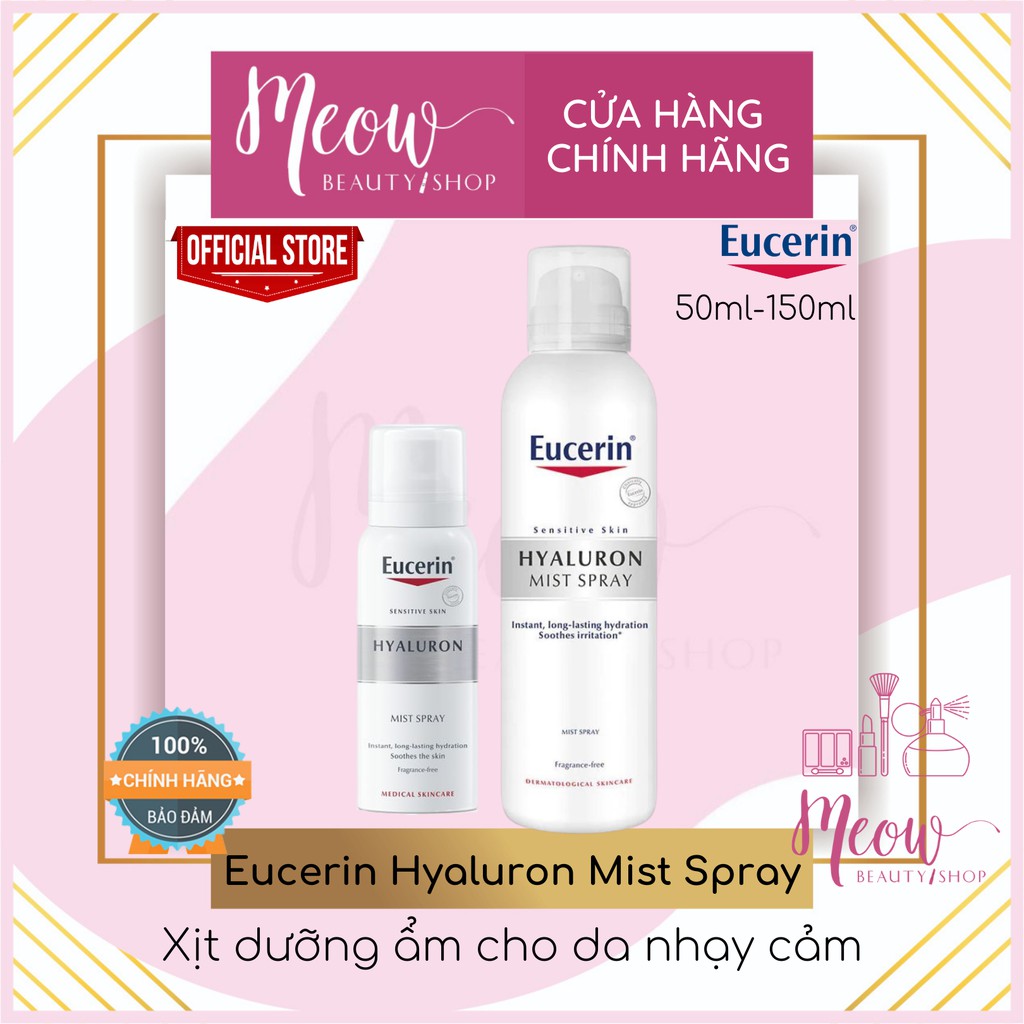 Xịt dưỡng ẩm Eucerin cho da nhạy cảm Hyaluron Mist Spray 50ml - 150ml