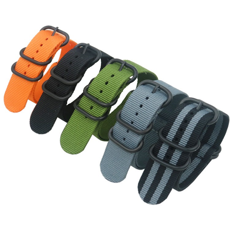 5 Color Heavy Duty Nylon Watchband NATO ZULU Strap 20mm 22mm 24mm Watch Band