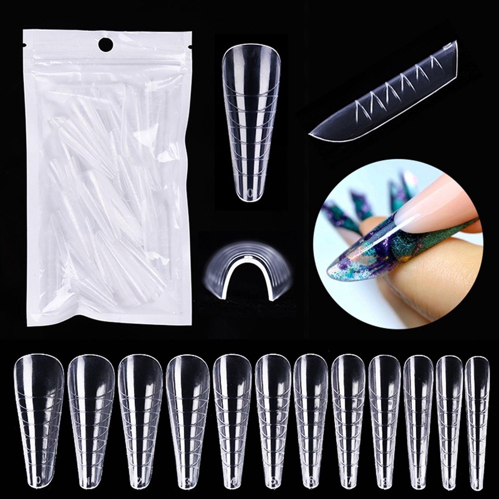 CACTU Bộ 60 Móng Tay Giả Nối Dài Gel UV Acrylic Dễ Sử Dụng DIY