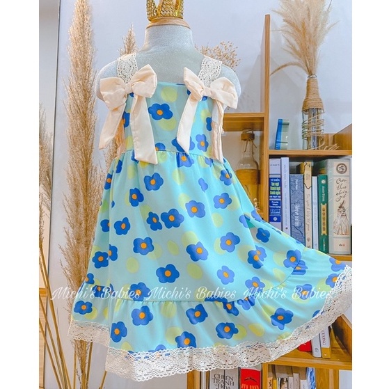 Váy đầm cánh tiên nơ lưng cao cấp bé gái từ 8-20kg