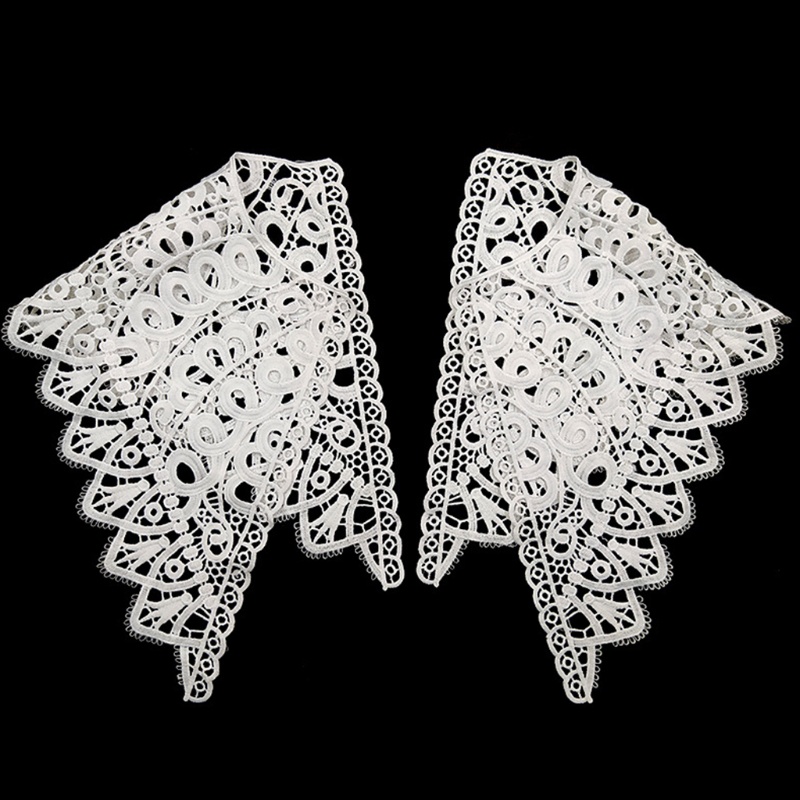 Cổ Áo Giả Lụa Phối Ren Thêu Họa Tiết Hòa Tan Trong Nước