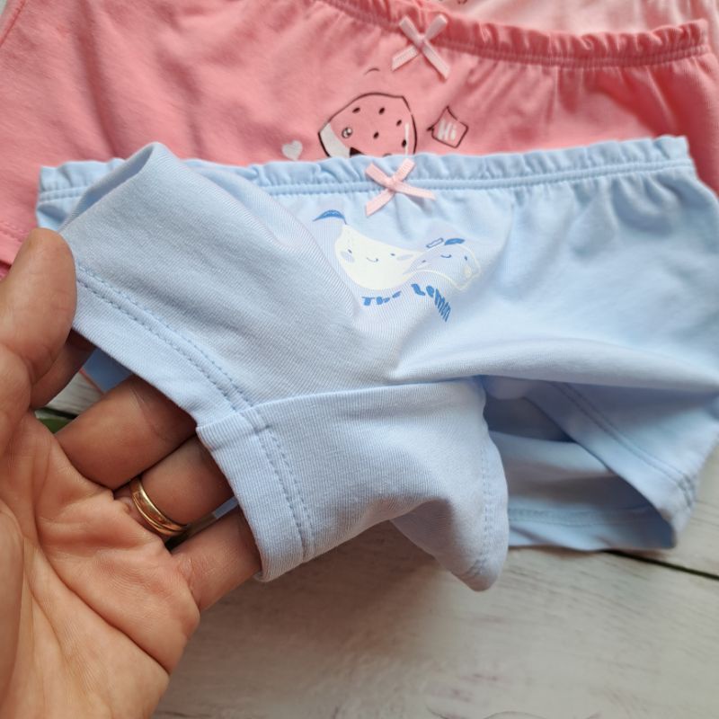 Set 3 chip đùi, quần lót bé gái Dokma- chất cotton hữu cơ co giãn, siêu mềm mát