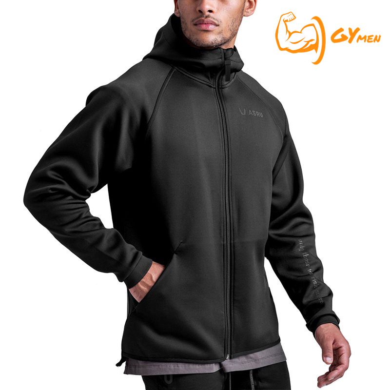 [GYMen]Áo Hoodie Dài Tay Form Rộng Phối Khóa Kéo Thời Trang Cho Nam