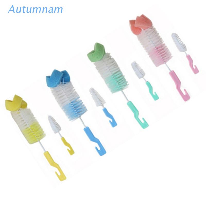 Bộ Cọ Chà Rửa Bình Sữa Em Bé Với Tay Cầm Dài Tiện Dụng