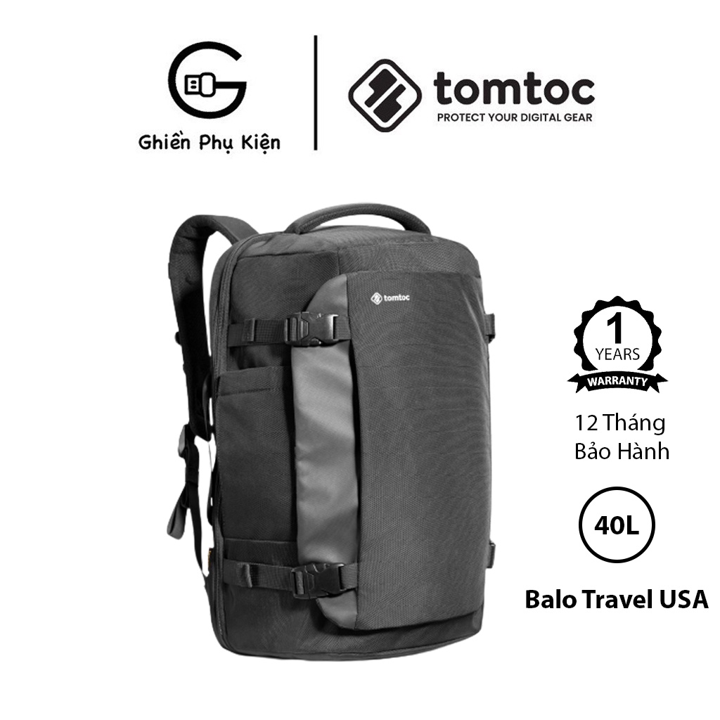 Balo Tomtoc USA 40L BackPack Travel - Hàng Chính Hãng