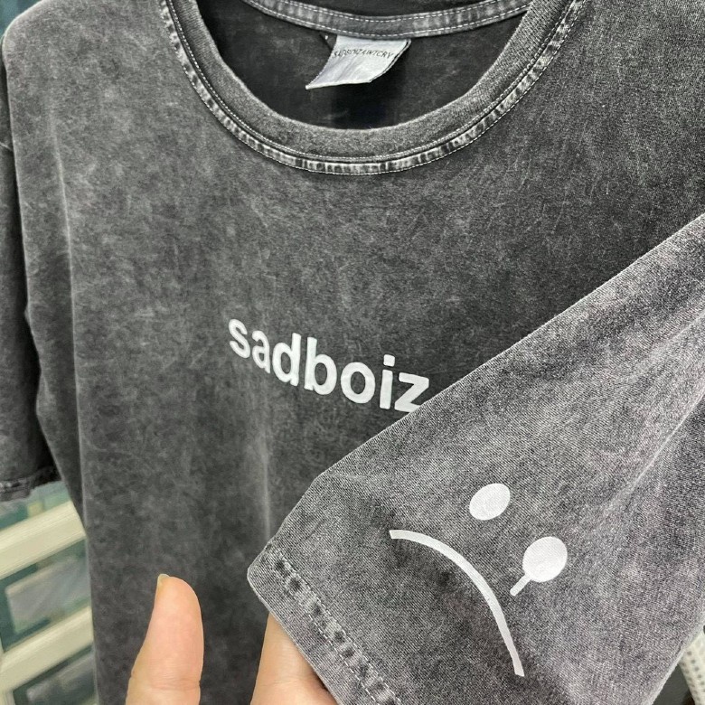 Áo thun tay lỡ local brand nam Sadboiz wash tee form rộng unisex giá rẻ cổ tròn basic cotton big size - Gin Store