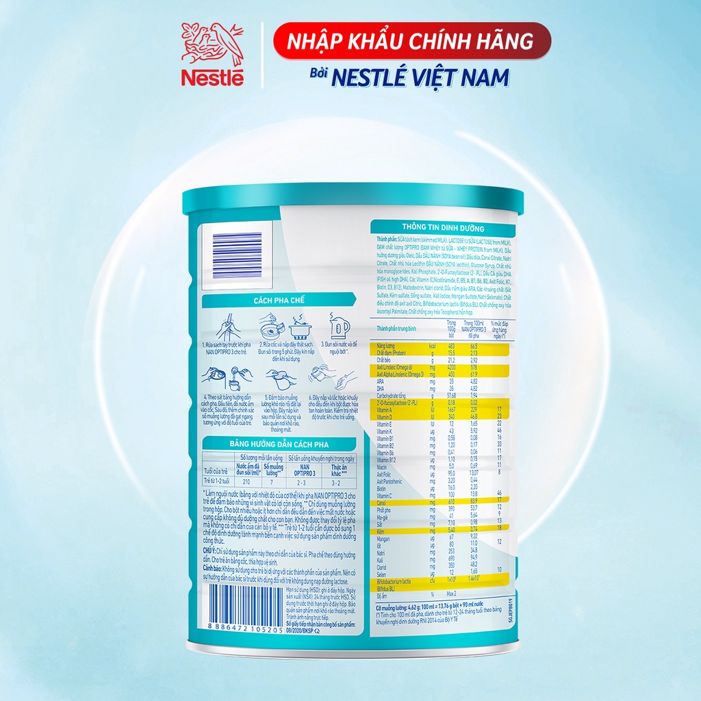 [Date T2/25] Sữa Bột Nestle NAN OPTIPRO 3 HM-O Hộp 1.5kg [Mẫu mới]