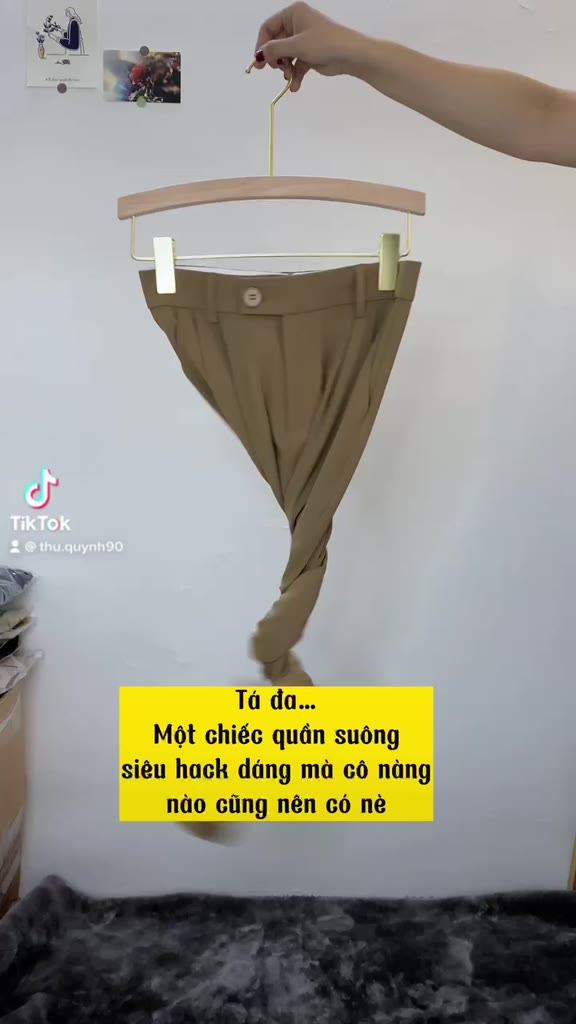 Quần suông ống rộng cúc chéo