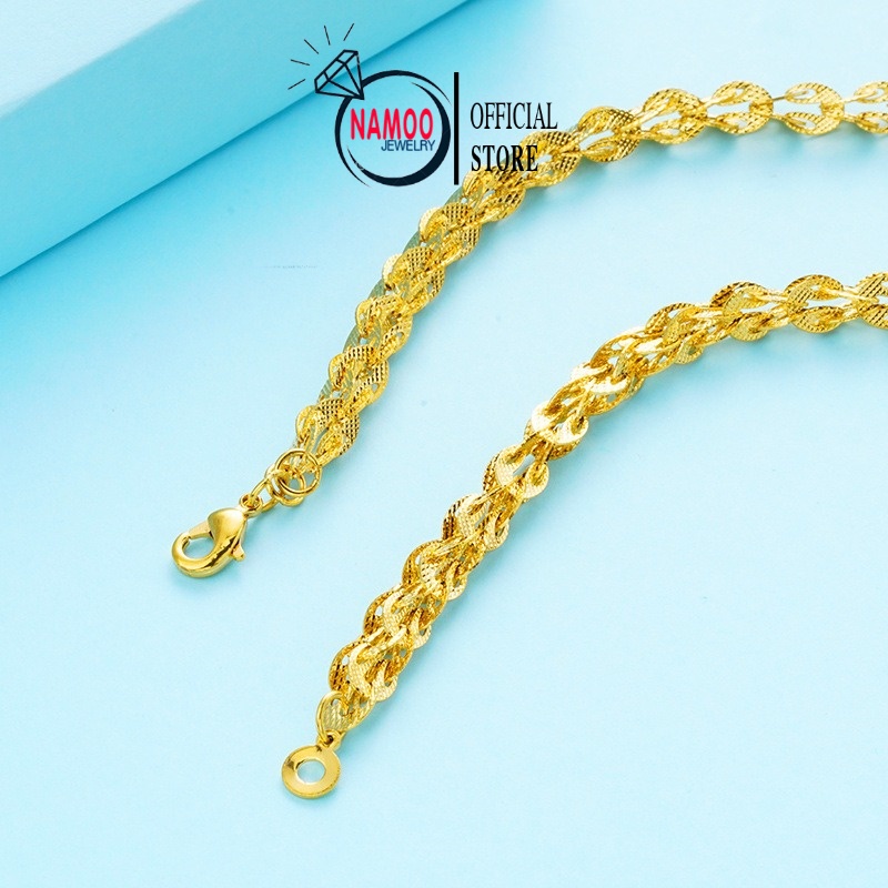 Lắc Tay Long Phụng Vàng Mạ Nữ L251 V251 Dây CHuyền Mạ Vàng  24k Cao Cấp, Set Lắc Phụng Và Dây Phụng Namoo Jewelry