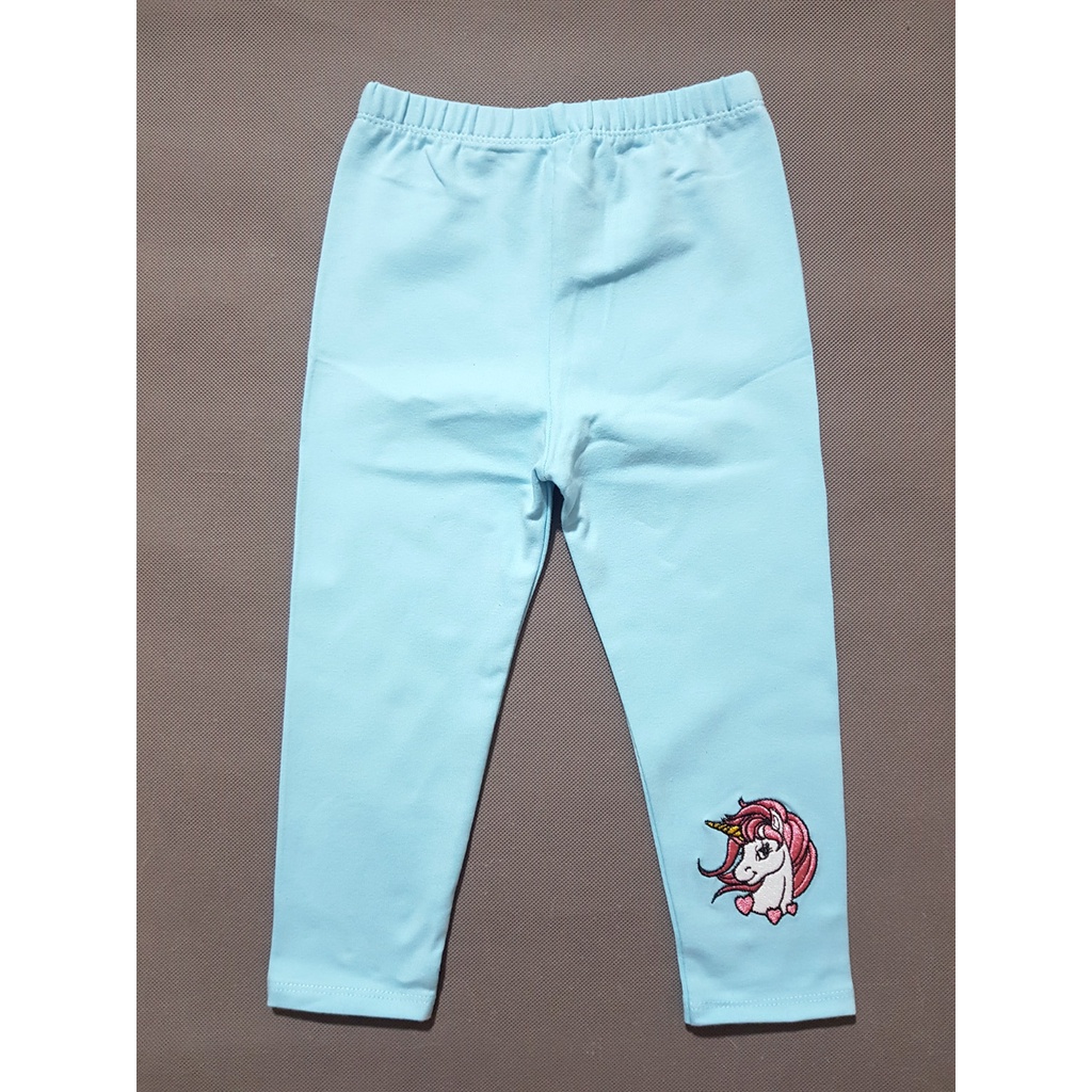 Quần legging dài bé gái dày ấm thêu pony unicorn bé gái