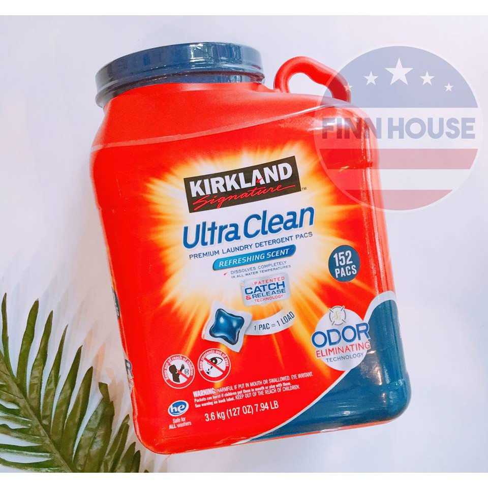 VIÊN GIẶT KIRKLAND ULTRA CLEAN 3.6KG 152 VIÊN CHO 152 LẦN GIẶT - AN TOÀN CHO TẤT CẢ CÁC MÁY GIẶT - 4007