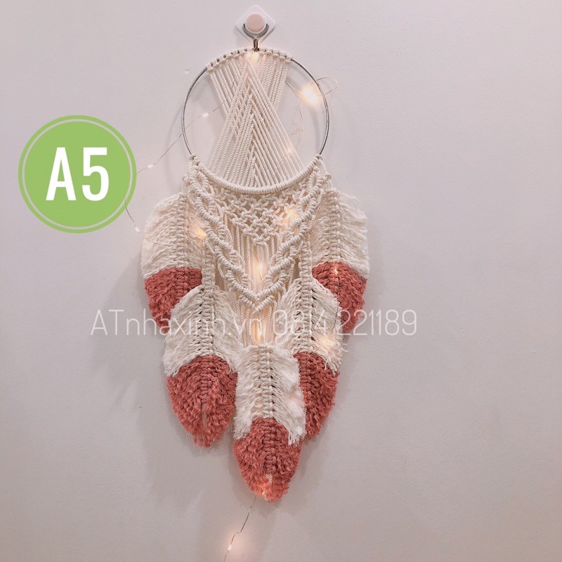 A5 dreamcatcher đan macrame vòng bắt giấc mơ trang trí phòng decor nội thất