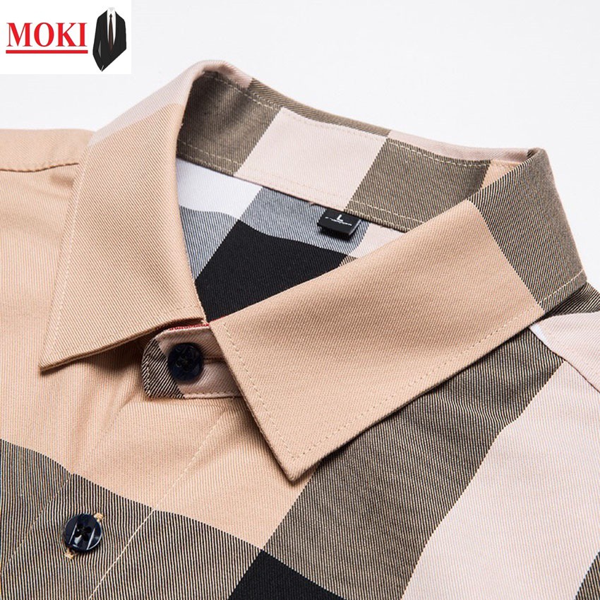 Áo sơ mi kẻ sọc thời trang nam MOKI,áo sơ mi nam cao cấp phong cách nam tính lịch lãm | BigBuy360 - bigbuy360.vn