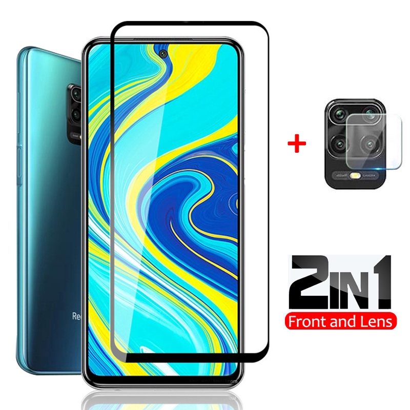 Kính Cường Lực 3 Trong 1 Bảo Vệ Ống Kính Điện Thoại Xiaomi Redmi 9a 9c Note 9s Note 9 Pro Note 8 Note 7 Note 6 Mi Note 10 Lite K20 K30