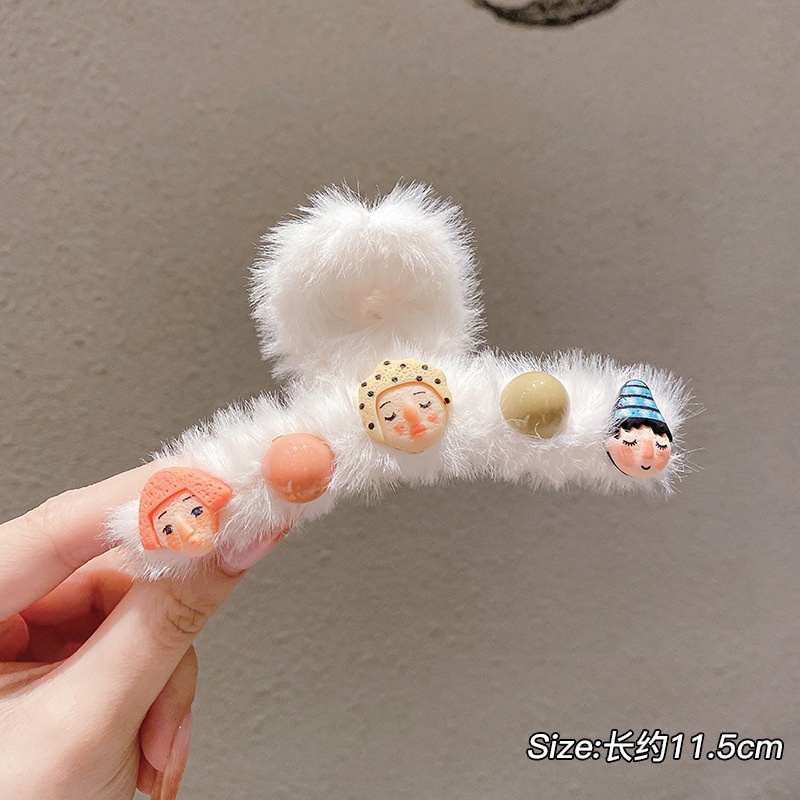 Kẹp Tóc Hình Cá Mập Phủ Lông Phong Cách Hàn Quốc Thời Trang Thu Đông Cho Nữ