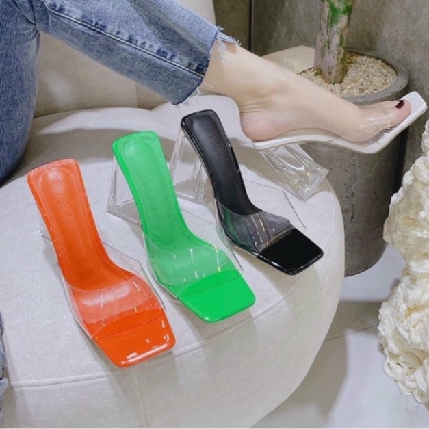 Hàng loại 1 Guốc quai trong gót meka thô tam giác cao 10 cm - 2tshop