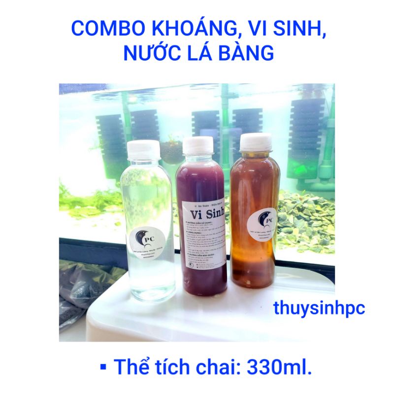 Bộ vi sinh, nước lá bàng kèm khoáng dành cho hồ  cá tép cảnh