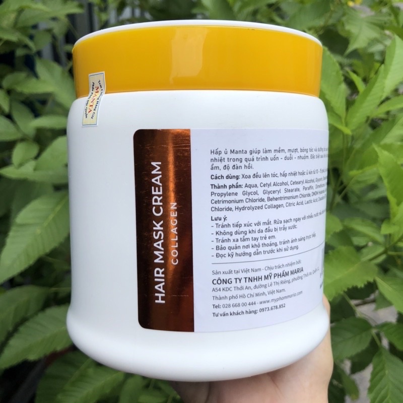 MẶT NẠ HẤP Ủ PHỤC HỒI TÓC MANTA COLLAGEN SALON HAIR MASK GREAM 1000 ML
