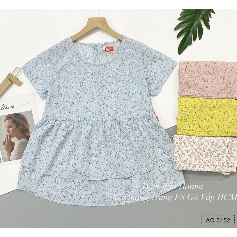 [HANNA] Áo bầu voan cao cấp free size 40-70kg dễ thương hoa nhí vải cao cấp thoáng mát không nhăn phù hợp đi làm đi chơ