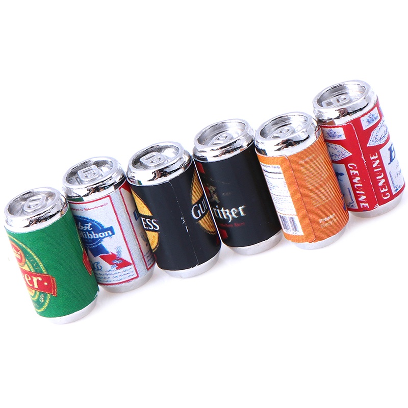 Bộ 6 Mô Hình Chai Bia Mini Tỉ Lệ 1: 12 Trang Trí Nhà Búp Bê
