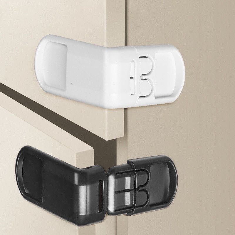 1 Khóa Cửa Tủ Lạnh/Ngăn Kéo Chống Kẹp Góc Phải Đa Năng Bảo Vệ An Toàn Cho Bé