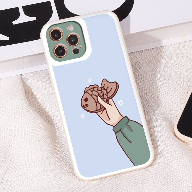 Ốp iphone - Ốp lưng iphone cạnh vuông Cặp đôi bánh cá dành cho ip 6 đến 14promax - ng162