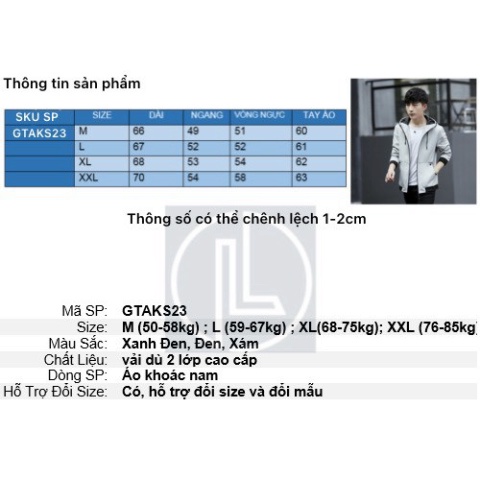 Áo khoác nam  áo gió nam vải dù 2 lớp dày dặn, chống thấm nước cao cấp, áo khoát đẹp Hàn Quốc - GTAKS23