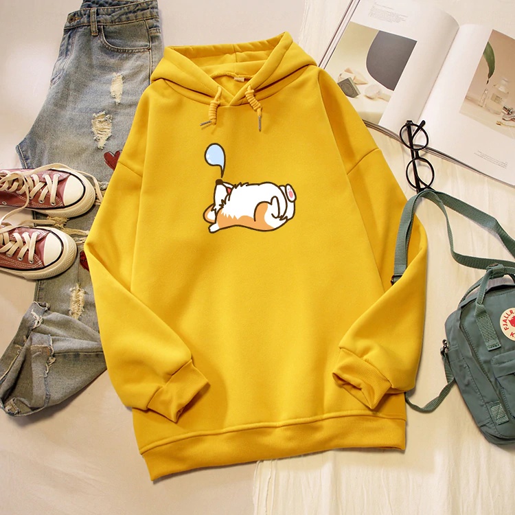 Áo Hoodie HappyFamily Họa Tiết Chú Corgi Siêu Đáng Yêu Chất Cotton 100 Cao Cấp