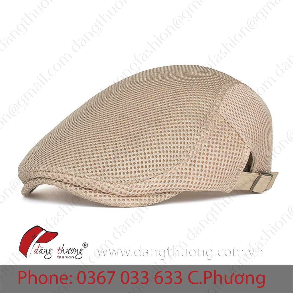 Mũ Beret Nam Lưới thoáng mát màu kem đen nâu xám