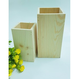 Bộ 2 chậu gỗ cắm hoa