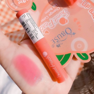 SON DƯỠNG MÔI OBUSE SWEET PEACH HƯƠNG ĐÀO VÀ MẬT ONG