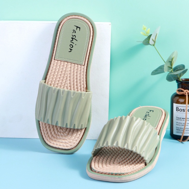 Dép lê nữ quai ngang họa tiết quai bèo sang chảnh, Dép quai ngang nữ cute tai bèo thời trang