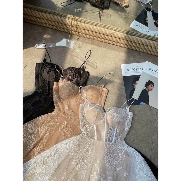 Đầm xoè ren ngắn dự tiệc công chúa cúp ngực TRIPBLE T DRESS - size M/L (kèm ảnh/video thật) MS294V