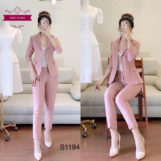 (Hàng thiết kế) SET VEST hồng S 0194