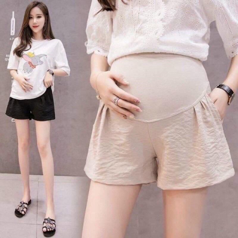 Quần đùi đũi GUME dành cho bà bầu, chất liệu nhẹ mát, có chun chỉnh bụng, đủ size từ 40 tới 90kg GMQ01