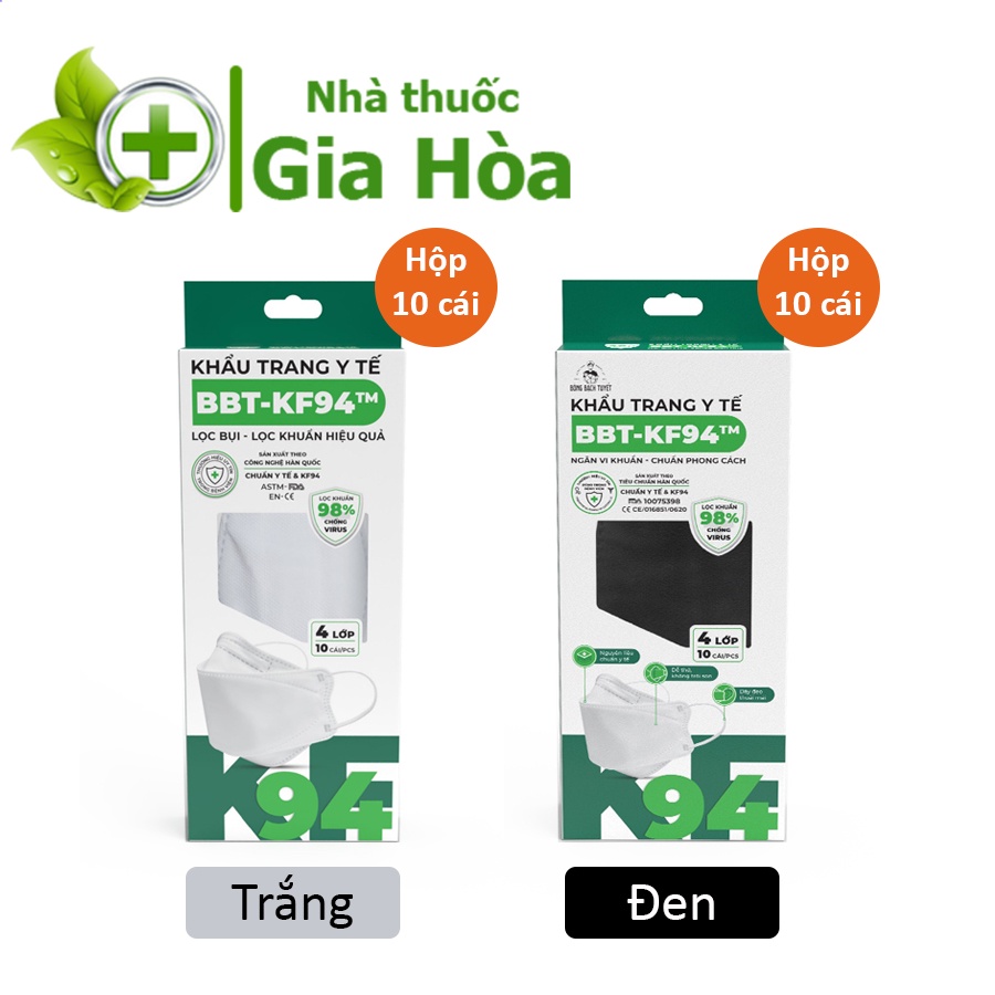 Khẩu Trang Y Tế 4D Bông Bạch Tuyết BBT KF94 (Hộp 10 cái)